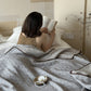 Neutral Minimalist Geometric Diamond Cotton Quilt - image 1