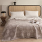 Oriental Ruyi Cloud Jacquard 3-Layer Gauze Quilt - Camel - Queen - image 0