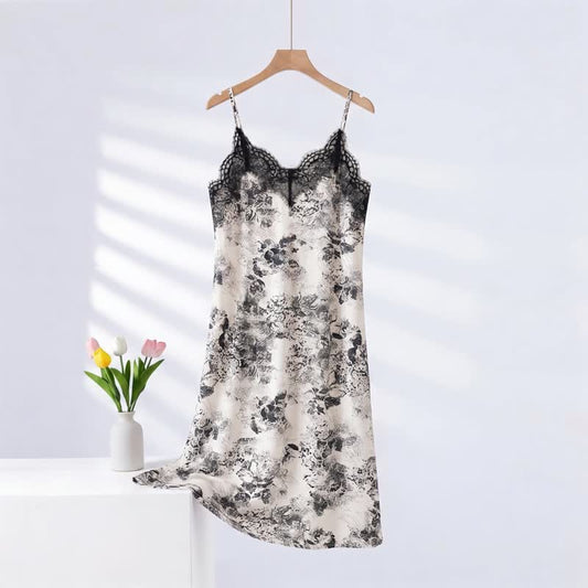Floral Lace Women's Loungewear Dress - White - XXXL - image 0