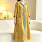 Yellow Floral Cotton Lounge Dress - image 3