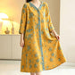 Yellow Floral Cotton Lounge Dress - image 2