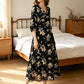 Elegant Floral V-Neck Lounge Dress - image 2