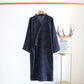 Unisex Cotton Gauze Kimono Lounge Robe - Navy - XL - image 11