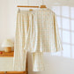 Colorful Stripe Check Cotton Matching Pajamas - image 9