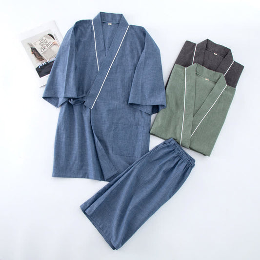 Unisex Solid Cotton Short Sleeve Pajamas - image 0