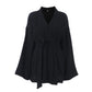 Black Cotto Kimono Short Robe - image 4