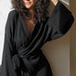 Black Cotto Kimono Short Robe - image 2