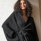 Black Cotto Kimono Short Robe - image 3