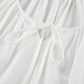 White Cotton Tie Neck Loungewear Dress - image 4