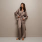 Solid Color Belted Women's Loungewear Set - Brown - XL - image 11