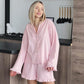 Solid Cotton Ruffle Trim Women's Pajamas - image 1