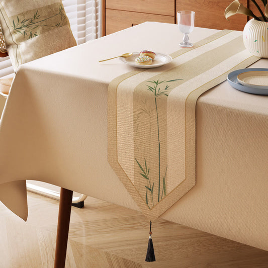 Ownkoti Elegant Ink-Wash Bamboo Table Runner - Light Green - 13" × 87" - image 0