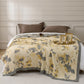 Yellow & Gray Floral Cotton Quilt Blanket - image 1