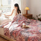 Luxurious Pink Floral Cotton Quilt Blanket - image 1