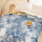 Blue Watercolor Floral Cotton Muslin Quilt - image 4