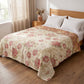 Blush Pink Floral Cotton Muslin Quilt - image 2
