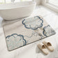Soft Blue Filigree Floral Bathroom Rug - image 1