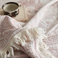 Pink Floral Scrollwork Pattern Cotton Blanket - image 7