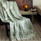 Damask Paisley Pattern Cotton Blanket - Green - 59"W x 79"L - image 10