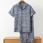 Blue Abstract Plaid Cotton Loungewear Set - image 2