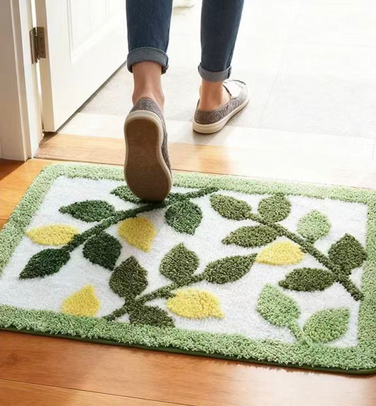 Multi-Tone Leaf Tufted Bathroom Rug - 18" × 26" - image 0