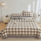 Neutral Gingham Cotton Gauze Quilt - Grey - King - image 6