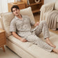 Cotton Heathered Marled Button Loungewear Set - image 3