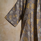Ownkoti Taupe Yellow Vintage Floral Kimono Robe - image 4