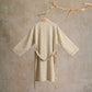 Soft Yellow Grey Cotton Plaid Kimono Robe - image 1