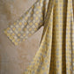 Soft Yellow Grey Cotton Plaid Kimono Robe - image 3