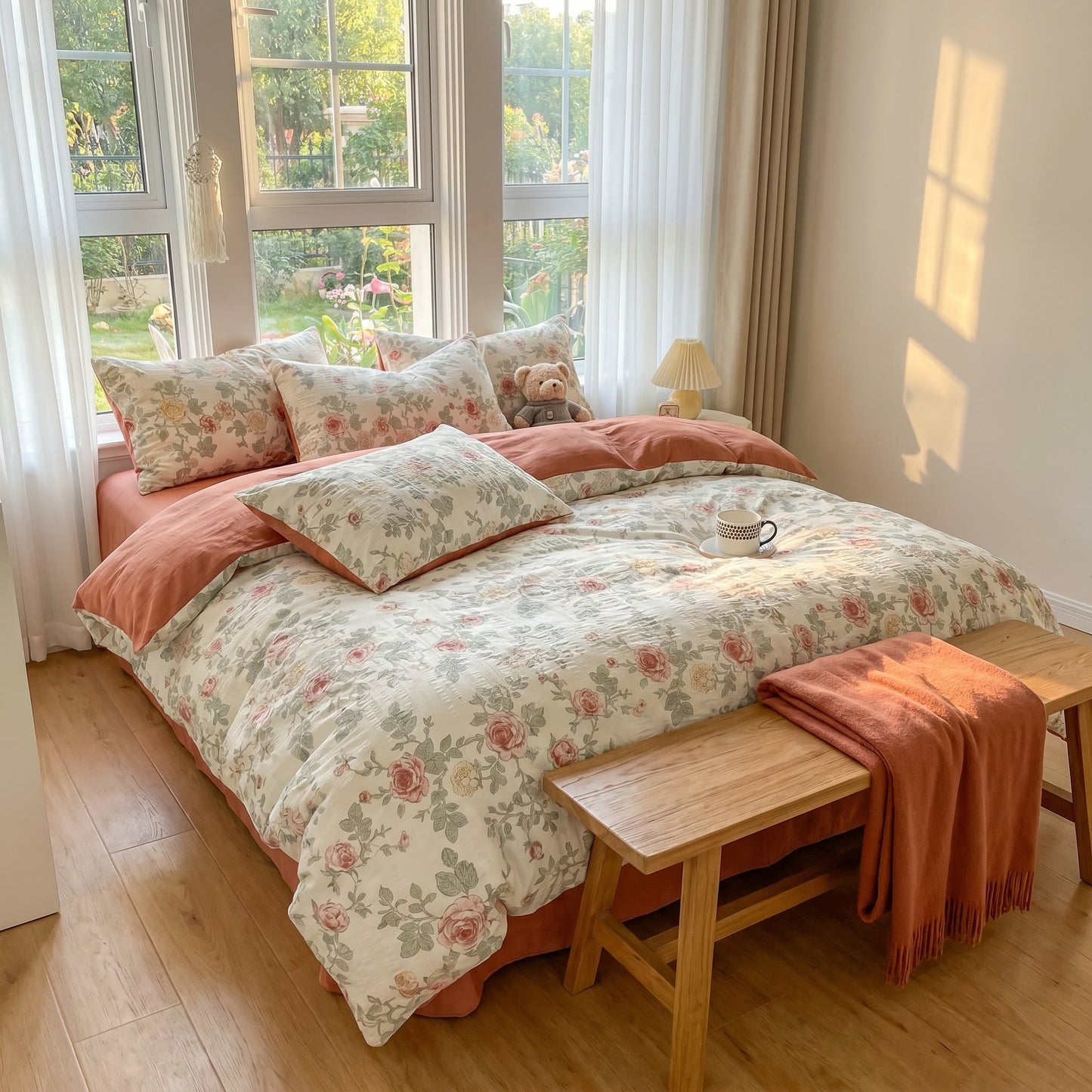 Ownkoti Vintage Rose Floral Cottagecore Cotton Bedding Set - image 2