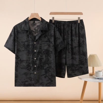 Unisex Dark Pattern Pajama Set - Black - 3XL - image 0