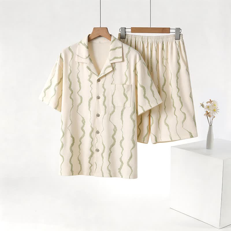 Unisex Wavy Stripe Modal Pajama Set - image 1
