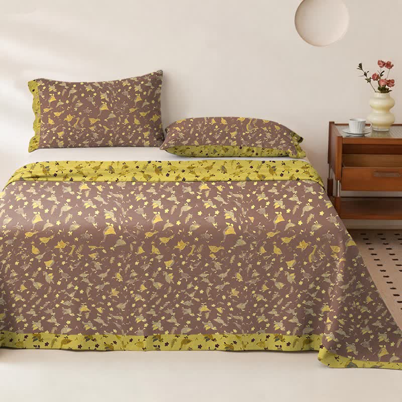 Duck & Floral Cotton Double Gauze Bedspread - image 2