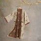 Elegant Butterfly Cotton Kimono Bathrobe - Beige - 2XL - image 9