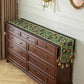 Tropical Botanical Table Runner with Tassel Trim - image 1