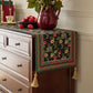 Vintage Floral & Leaf Tassel Table Runner - image 2