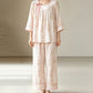 Floral Bamboo Cotton Tie Neck Pajamas - image 3