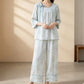 Floral Bamboo Cotton Tie Neck Pajamas - image 15