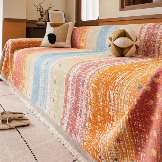 Sunset Stripe Tassel Sofa Protector - image 0