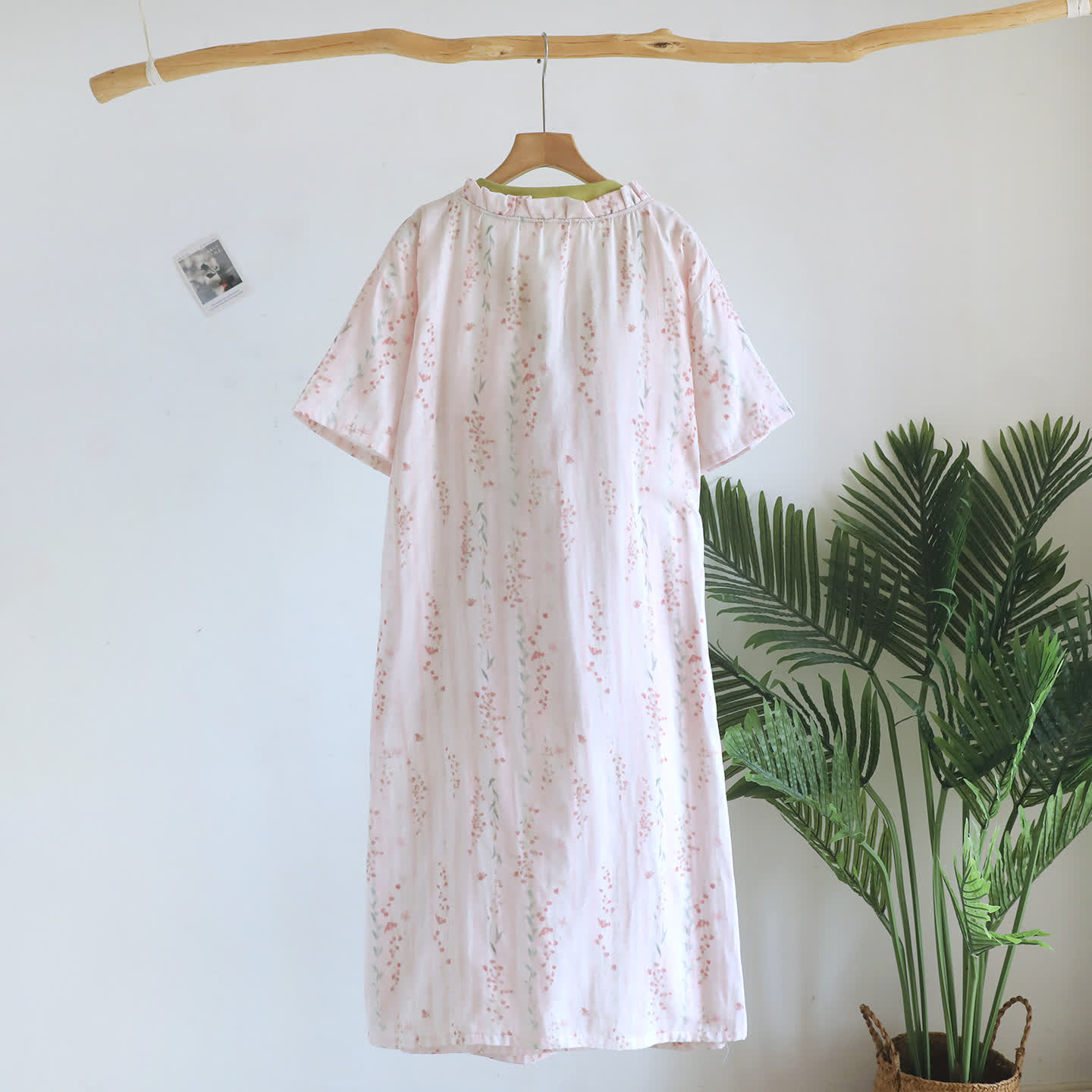 Floral Cotton Gauze Kimono Nightdress Loungewear - image 1