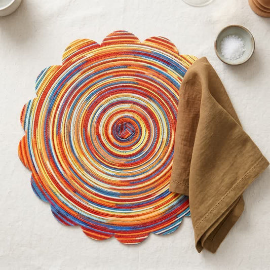 Nordic Retro Rainbow Woven Linen Placemats - Rainbow - image 0