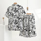 Monochrome Botanical Print Pajama Set - image 1