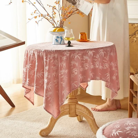 Pink Elegant Bamboo Jacquard Tablecloth - Pink - 55" x 87" - image 0