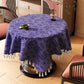 Vintage Branch leaf Tassel Tablecloth - Purple - 67" x 67" - image 2