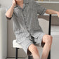 Gray Abstract Linear Cotton Pajama Set - image 2