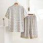 Unisex Mini Check V-Neck Pajama Set - image 2