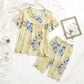 Blue Floral Short Sleeve Women's Pajamas - image 1