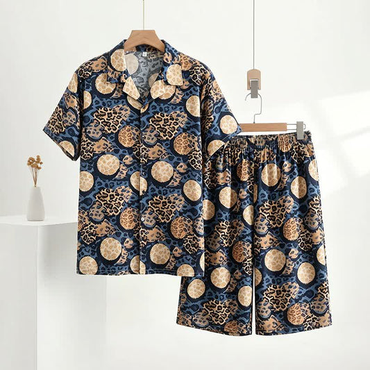 Navy Leopard Print Loungewear Set - Navy - 5XL - image 0