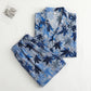 Unisex Blue Leaf Print Pajama Set - image 1